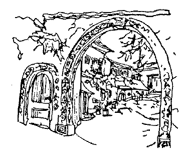 Typischer Torbogen an einem Winzerhaus in Rhodt unter Rietburg